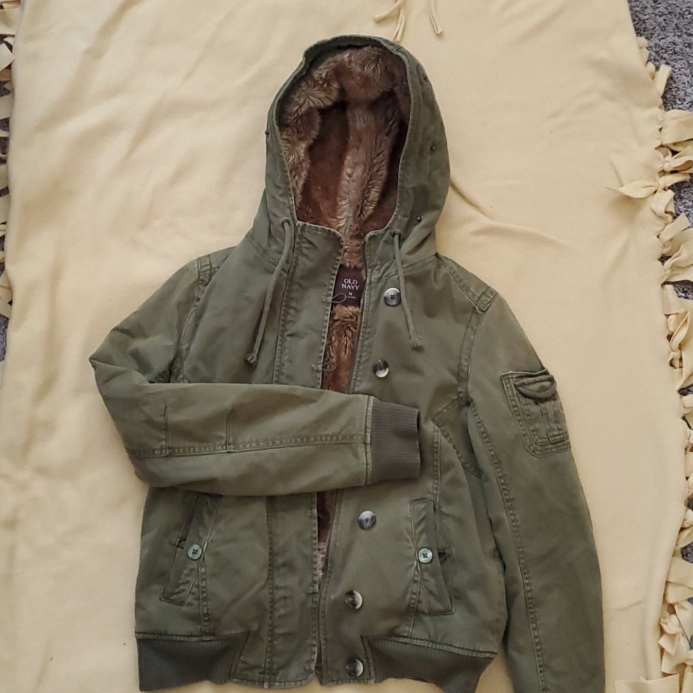 Women's Old Navy Polyester faux fur jacket Size M